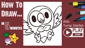 How to draw Rowlet